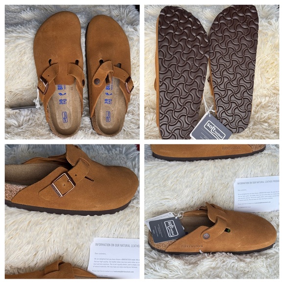 NWT Authentic Birkenstock Boston Suede Soft Footbed Clog in Mink - Picture 14 of 16